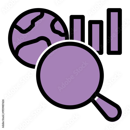 Search Engine Optimization Analysis icon from the Digital Business icon collection (Glyph Color Lineal Style)