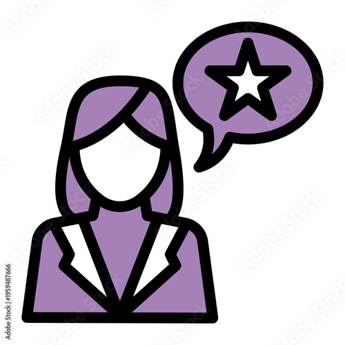 Rating Review Satisfaction Testimonial icon from the Digital Business icon collection (Glyph Color Lineal Style)