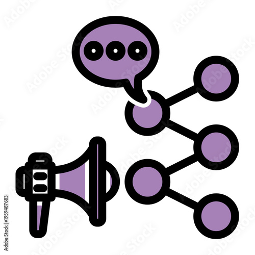 Shareable Social Media Campaign icon from the Digital Business icon collection (Glyph Color Lineal Style)