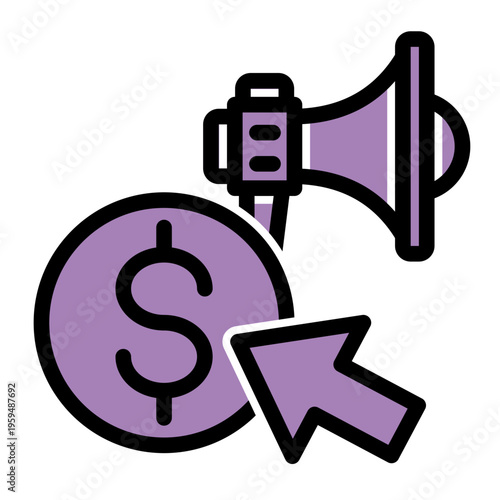 Digital Advertising Campaign Promotion icon from the Digital Business icon collection (Glyph Color Lineal Style)