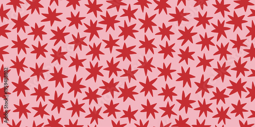 Colorful abstract starburst seamless pattern in modern playful style, perfect for textiles, wallpapers, packaging, and creative surface design.