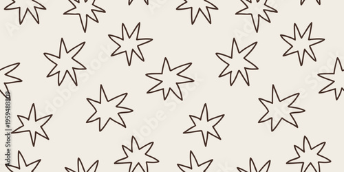 Colorful abstract starburst seamless pattern in modern playful style, perfect for textiles, wallpapers, packaging, and creative surface design.