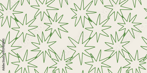 Colorful abstract starburst seamless pattern in modern playful style, perfect for textiles, wallpapers, packaging, and creative surface design.