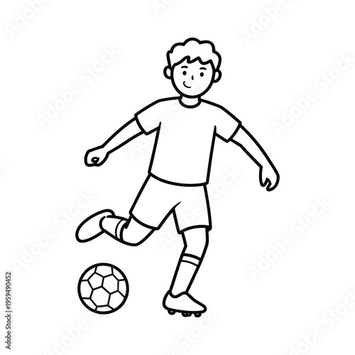 Simple line of a man dribbling a basketball line black and white