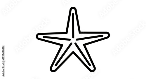 Bold black outline of a five-pointed starfish on a white background