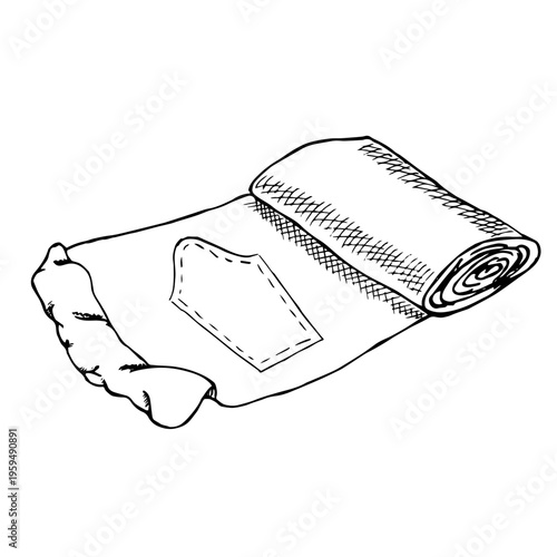 sewing fabric, fabric, atelier - vector - handmade graphics