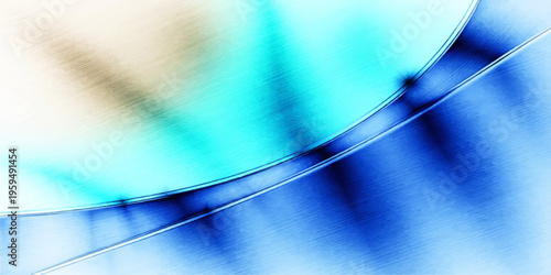 A futuristic blue abstract background featuring a close up of a cd with digital wave lines and a colorful gradient motion pattern on a creative curve shape design