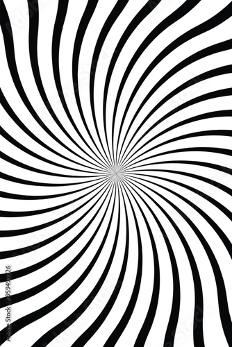 Optical illusion of concentric black and white lines