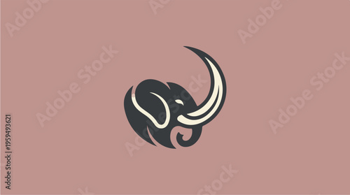 Mammoth Head Illustration Graphic.