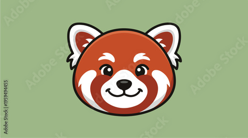 Red Panda Cartoon Face Closeup 1.