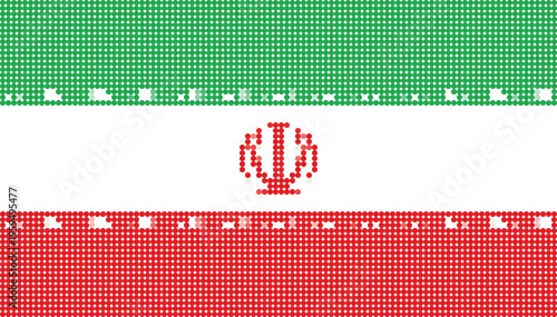 Flag of Iran pixel art of dots