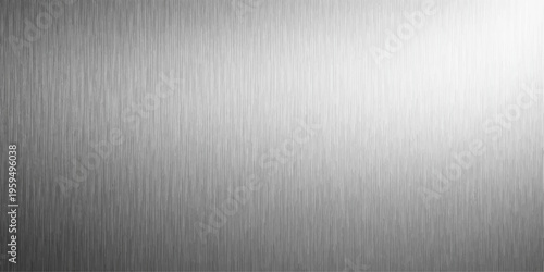 A shiny stainless steel plate with a brushed metal texture creates a gray industrial pattern on a textured silver material surface for a sleek metallic wallpaper backdrop
