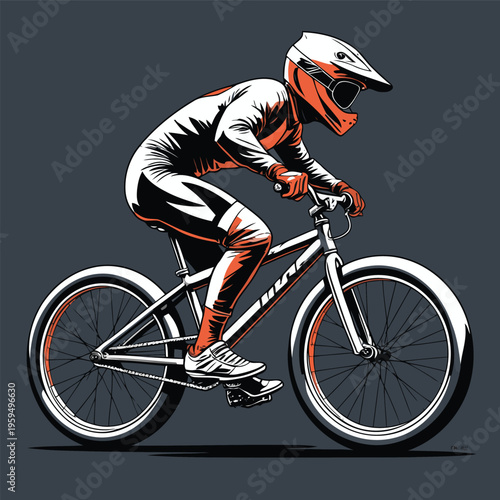 vector image of a BMX bike in action
