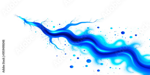 Abstract flowing blue water splashes and clear liquid ripples create a clean nature backdrop with fresh bubbles and transparent motion in this macro wave design