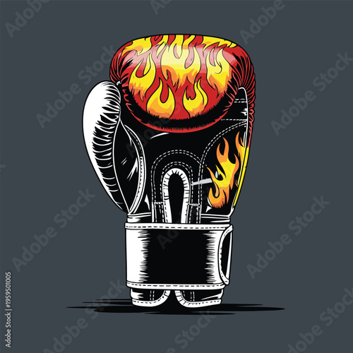 unique flat vector image of boxing gloves