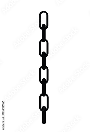 Black chain link icon for design and illustration