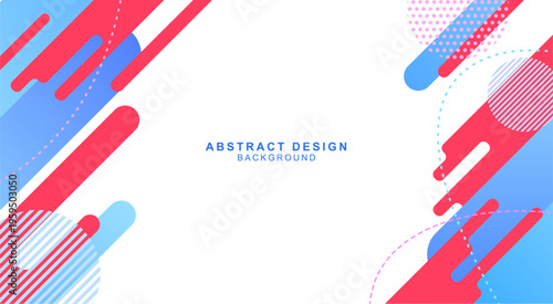 青色と赤色の抽象的な要素を組みあわせた背景素材