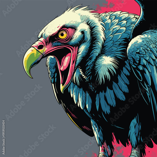 vector image of a carrion-eating vulture