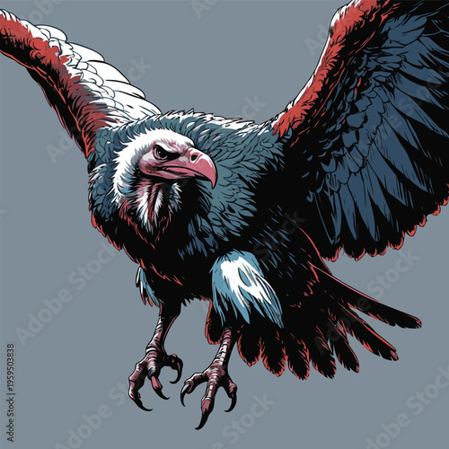 vector image of a carrion-eating vulture