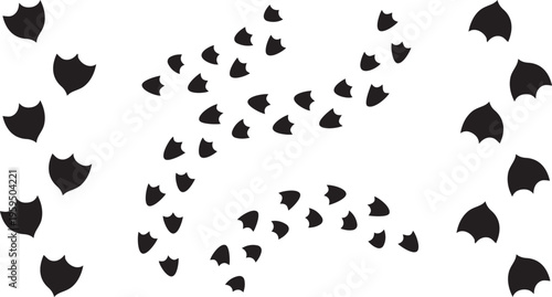 Footprints in the sand: A graphic arrangement of duck footprints marks the way, leading the viewer on an imaginary adventure.