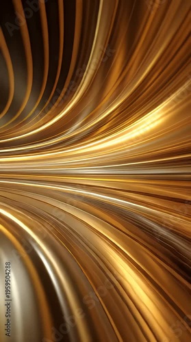 Abstract golden swirling lines with dynamic motion effect