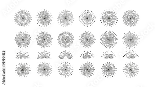 Collection of 20 unique explosion and burst design elements