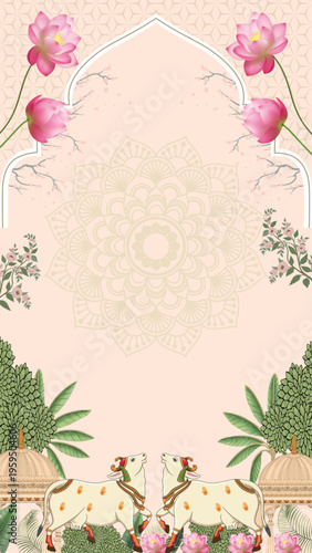 traditional pichwai wedding invitation indian decorcation state invitation ideas