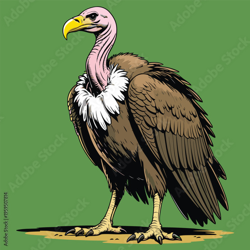 vector image of a carrion-eating vulture