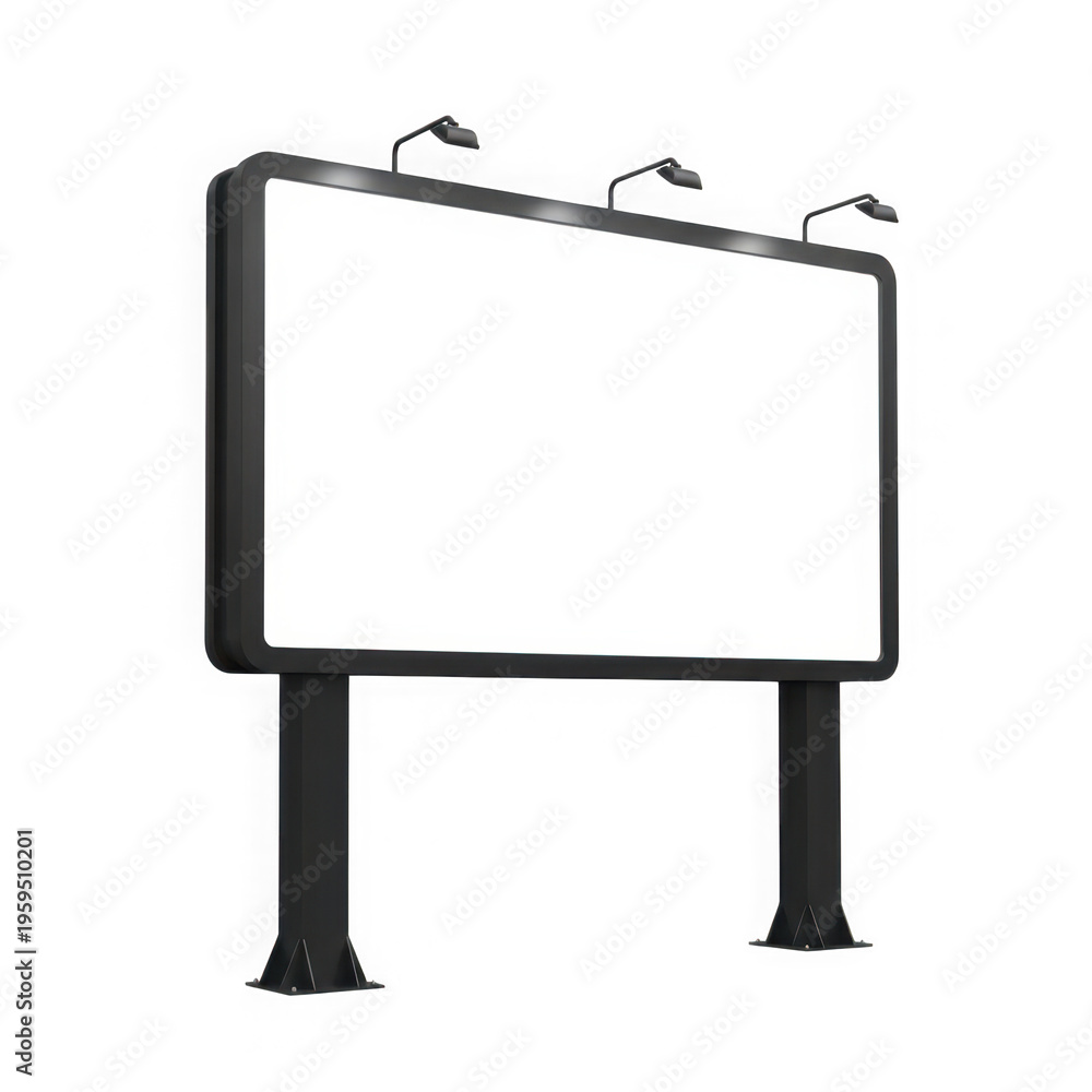 Obraz premium A blank billboard with lights on top