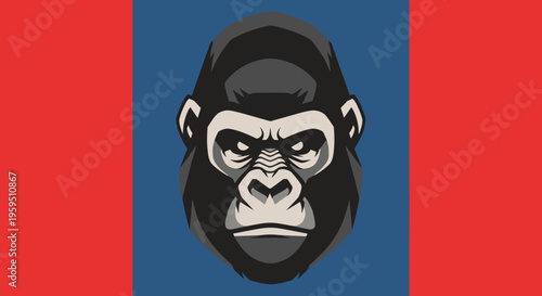 Illustration of a gorilla head.