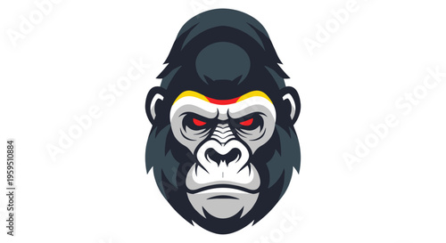 Illustration of a gorilla head 1.