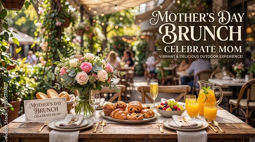 A beautiful Mother's Day brunch, with a table set for celebration