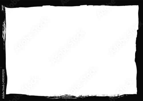 Black Border with Blank space: A rectangular black border with rough edges, enveloping a stark and empty space, embodies a sense of anticipation and the promise of untold stories or design.