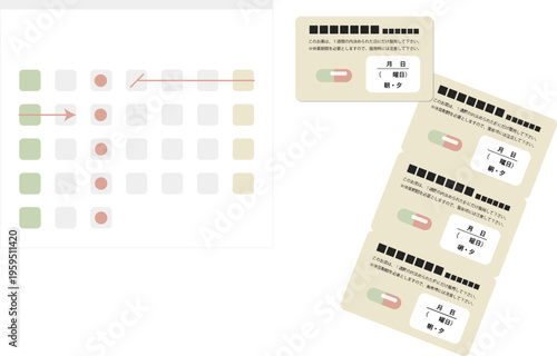 休薬期間のある飲み薬のイラスト