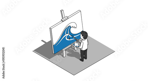 Man painting on large canvas art 1.