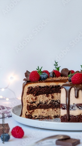 cake with a beautiful chocolate frosting