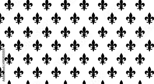 Fleur de Lis Repeating Pattern Flat Vector Background
