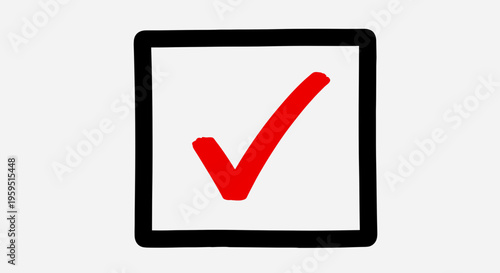 Red Checkmark in Black Box.