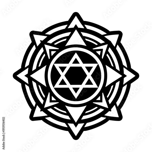 Mystical star icon in filled style