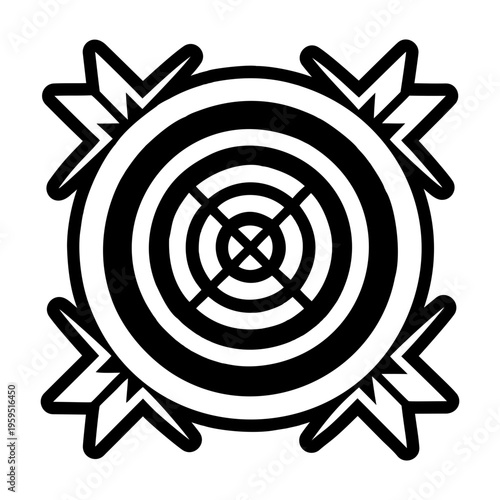 A glyph style icon of focus symbol