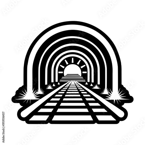 A glyph style icon of divine path