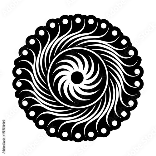 A glyph style icon of twirl symbol