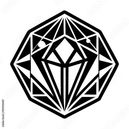 Mystic crystal icon in solid style