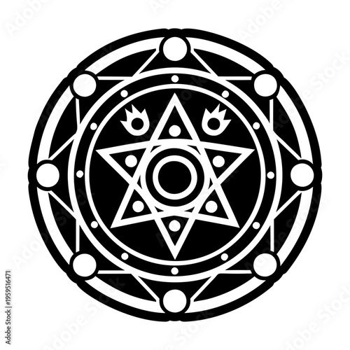 Magic circle icon in solid style