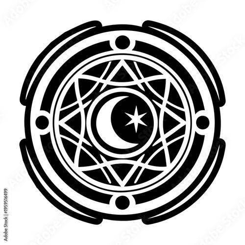 Moon sigil icon in solid style