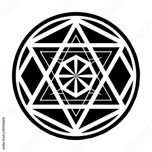 Sacred geometry icon in glyph style