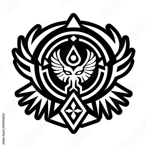 Spirit emblem icon in solid style