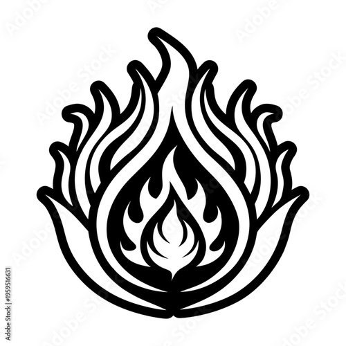 A filled style icon of spirit flame symbol