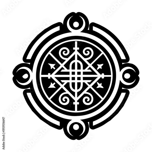 Powerful sigil icon in solid style