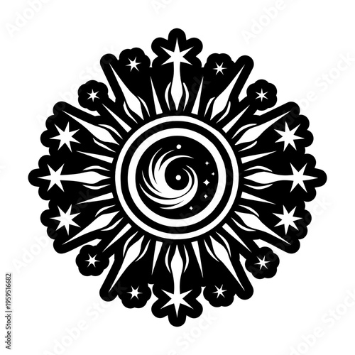 A filled style icon of celestial body